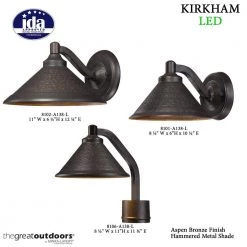 Kirkham 1-Light Aspen Bronze Outdoor Integrated Wall Lantern Sconce by the great outdoors by Minka Lavery -Serena D'italia shop aspen bronze the great outdoors by minka lavery outdoor sconces 8101 a138 l 4f 1000