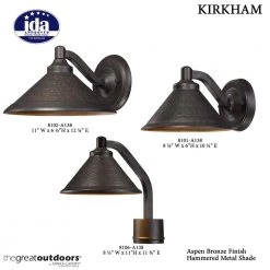 Kirkham 1-Light Bronze Outdoor Wall Lantern Sconce by the great outdoors by Minka Lavery -Serena D'italia shop aspen bronze the great outdoors by minka lavery outdoor sconces 8102 a138 1f 1000