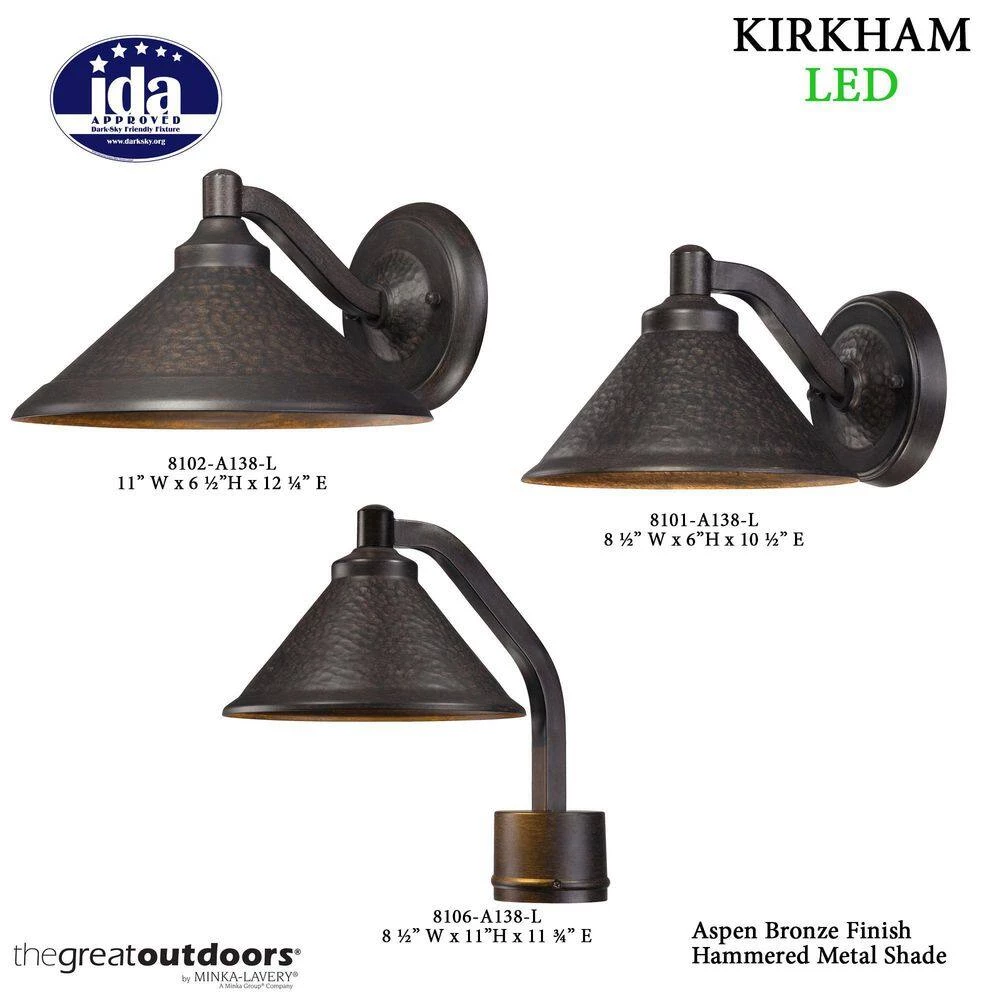 Kirkham 1-Light Aspen Bronze Outdoor Integrated Wall Lantern Sconce by the great outdoors by Minka Lavery 8 Kirkham 1-Light Aspen Bronze Outdoor Integrated Wall Lantern Sconce by the great outdoors by Minka Lavery - Image 6