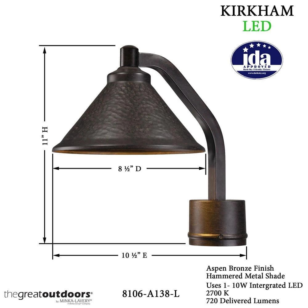 Kirkham 1-Light Aspen Bronze Outdoor LED Post Mount by the great outdoors by Minka Lavery 6 Kirkham 1-Light Aspen Bronze Outdoor LED Post Mount by the great outdoors by Minka Lavery - Image 4