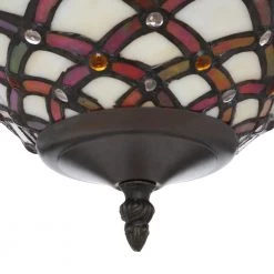 Tiffany 2-Light Baroque Bronze Hanging Pendant Lamp by Serena D'italia -Serena D'italia shop beige amber red and green stained glass bronze serena d italia chandeliers 16099revhan 1d 1000