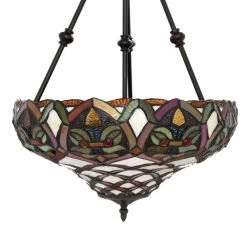 Tiffany 2-Light Baroque Bronze Hanging Pendant Lamp by Serena D'italia -Serena D'italia shop beige amber red and green stained glass bronze serena d italia chandeliers 16099revhan 77 1000