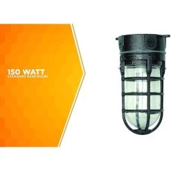 Industrial 1-Light Hammered Black Outdoor Weather Tight Flushmount Light Fixture by Southwire -Serena D'italia shop black metal southwire outdoor flush mount lights l1706blk fa 1000