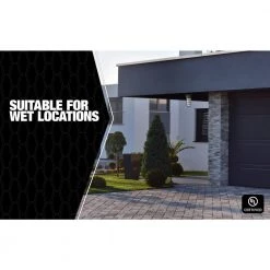 Hammered Black LED Outdoor Bulkhead Light with Vapor Tight Ceiling Mount by Southwire -Serena D'italia shop black southwire bulkhead lights l17vp06blk 44 1000