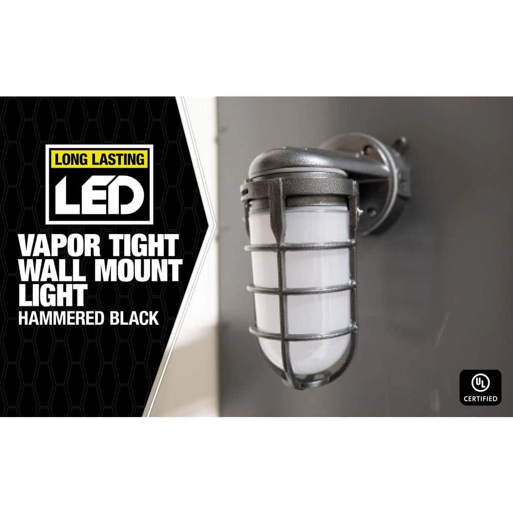 Hammered Black LED Outdoor Bulkhead Light with Vapor Tight Ceiling Mount by Southwire 4 Hammered Black LED Outdoor Bulkhead Light with Vapor Tight Ceiling Mount by Southwire - Image 2