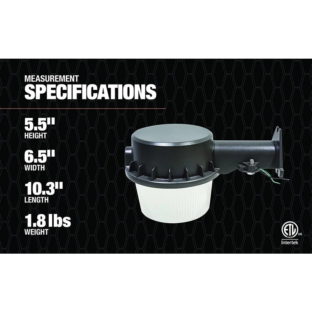 35-Watt Equivalent Black Dusk to Dawn Integrated LED Area Light by Southwire 8 35-Watt Equivalent Black Dusk to Dawn Integrated LED Area Light by Southwire - Image 6