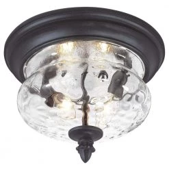 Ardmore 2-Light Black Outdoor Flushmount by the great outdoors by Minka Lavery
