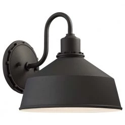 Mantiel Collection 1-Light Black Finish Outdoor Wall Lantern Sconce by the great outdoors by Minka Lavery