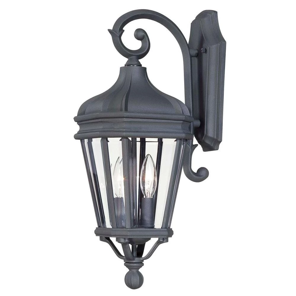Harrison 2-Light Black Outdoor Wall Lantern Sconce by the great outdoors by Minka Lavery 3 Harrison 2-Light Black Outdoor Wall Lantern Sconce by the great outdoors by Minka Lavery