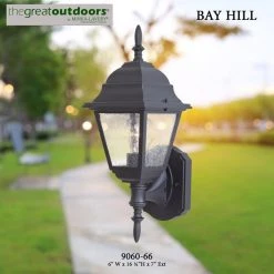 Bay Hill Wall-Mount 1-Light Black Outdoor Wall Lantern Sconce by the great outdoors by Minka Lavery 10 Bay Hill Wall-Mount 1-Light Black Outdoor Wall Lantern Sconce by the great outdoors by Minka Lavery -Serena D'italia shop black the great outdoors by minka lavery outdoor sconces 9060 66 4f 1000