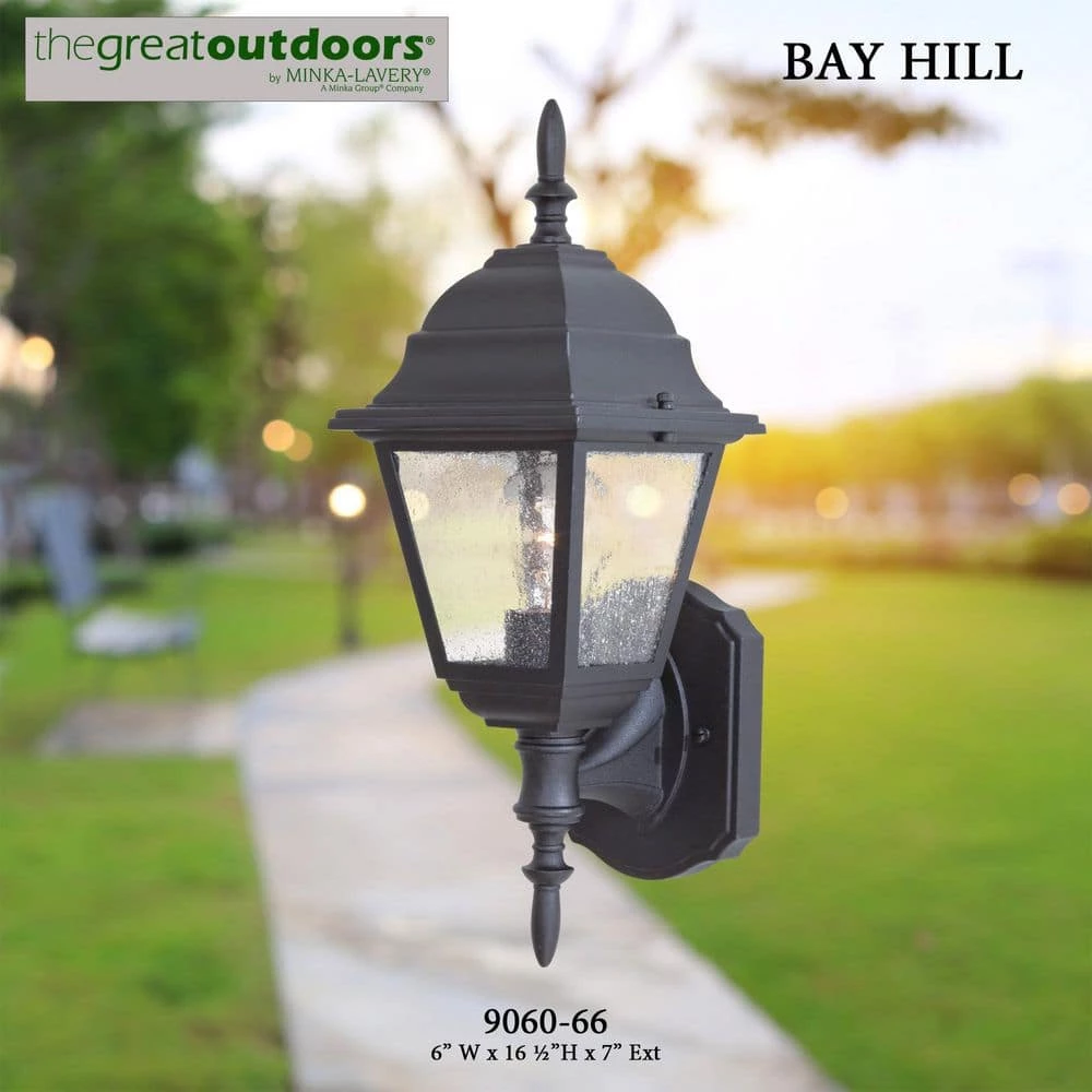 Bay Hill Wall-Mount 1-Light Black Outdoor Wall Lantern Sconce by the great outdoors by Minka Lavery 5 Bay Hill Wall-Mount 1-Light Black Outdoor Wall Lantern Sconce by the great outdoors by Minka Lavery - Image 3