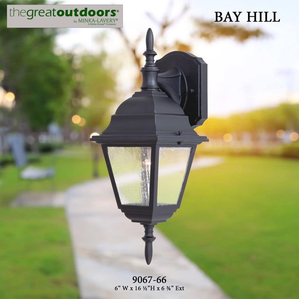 Bay Hill Wall-Mount 1-Light Black Outdoor Wall Lantern Sconce by the great outdoors by Minka Lavery 5 Bay Hill Wall-Mount 1-Light Black Outdoor Wall Lantern Sconce by the great outdoors by Minka Lavery - Image 3