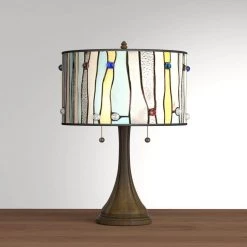 Tiffany Contemporary 20 in. Blue Bronze Table Lamp by Serena D'italia -Serena D'italia shop blue bronze serena d italia table lamps tf7030tl 31 1000