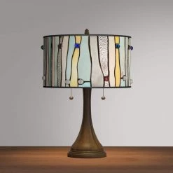 Tiffany Contemporary 20 in. Blue Bronze Table Lamp by Serena D'italia -Serena D'italia shop blue bronze serena d italia table lamps tf7030tl d4 1000