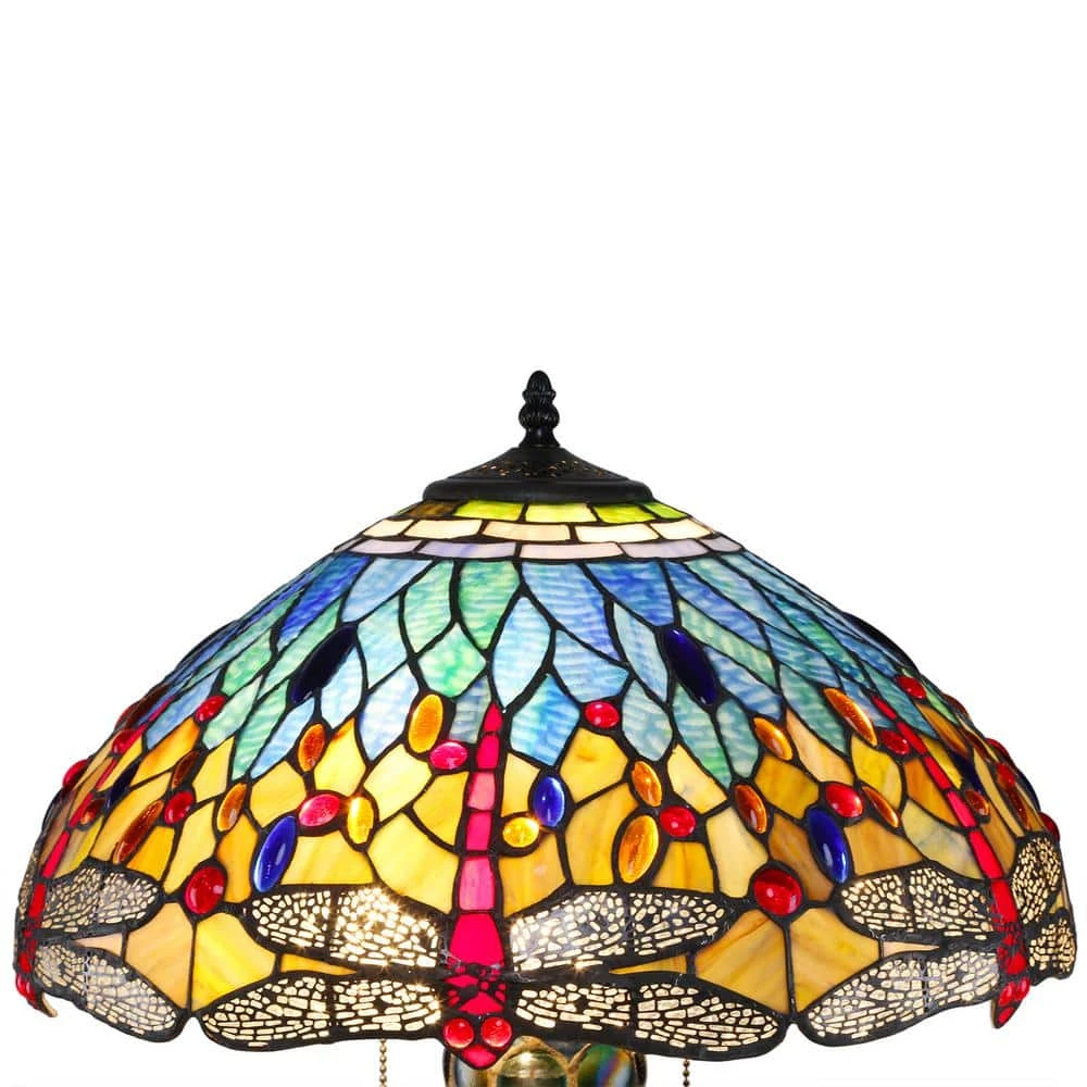 Tiffany Dragonfly 25 in. Bronze Table Lamp with Lit Base by Serena D'italia 6 Tiffany Dragonfly 25 in. Bronze Table Lamp with Lit Base by Serena D'italia - Image 4