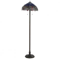 Tiffany Blue Dragonfly 60 in. Bronze Floor Lamp by Serena D'italia 11 Tiffany Blue Dragonfly 60 in. Bronze Floor Lamp by Serena D'italia -Serena D'italia shop blue red yellow stained glass bronze serena d italia floor lamps t18275tgra 202 1d 1000
