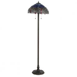Tiffany Blue Dragonfly 60 in. Bronze Floor Lamp by Serena D'italia 9 Tiffany Blue Dragonfly 60 in. Bronze Floor Lamp by Serena D'italia -Serena D'italia shop blue red yellow stained glass bronze serena d italia floor lamps t18275tgra 202 40 1000