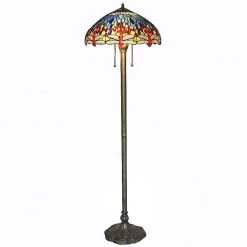 Tiffany Blue Dragonfly 60 in. Bronze Floor Lamp by Serena D'italia