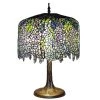 Tiffany Wisteria 27 in. Bronze Table Lamp with Tree Trunk Base by Serena D'italia -Serena D'italia shop blue stained glass bronze serena d italia table lamps 1802b lb1301b 64 1000