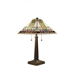 Tiffany Style Blue Mission 23 in. Bronze Table Lamp by Serena D'italia