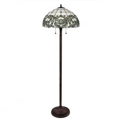 58 in. Tiffany White Shade Bronze Floor Lamp by Serena D'italia