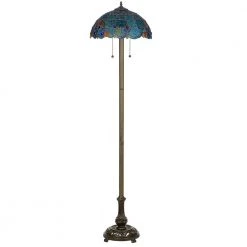 58 in. Tiffany Bronze 2-Light Vintage Floor Lamp by Serena D'italia