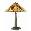 Tiffany Floral Mission 23 in. Bronze Table Lamp by Serena D'italia -Serena D'italia shop bronze serena d italia table lamps mis106 64 1000