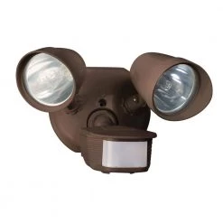 200-Watt 180-Degree Bronze Motion Activated Outdoor Dusk to Dawn Security Flood Light with Twin Head and Halogen Bulb by Southwire