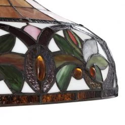 Tiffany 2-Light Sunrise Bronze Pendant Hanging Lamp by Serena D'italia 12 Tiffany 2-Light Sunrise Bronze Pendant Hanging Lamp by Serena D'italia -Serena D'italia shop brown green cream stained glass bronze serena d italia chandeliers tf7040han 66 1000