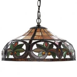 Tiffany 2-Light Sunrise Bronze Pendant Hanging Lamp by Serena D'italia 10 Tiffany 2-Light Sunrise Bronze Pendant Hanging Lamp by Serena D'italia -Serena D'italia shop brown green cream stained glass bronze serena d italia chandeliers tf7040han a0 1000