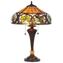 23 in. Tiffany Sunrise Bronze Table Lamp by Serena D'italia 9 23 in. Tiffany Sunrise Bronze Table Lamp by Serena D'italia -Serena D'italia shop brown green stained glass bronze serena d italia table lamps tf16014g 40 1000
