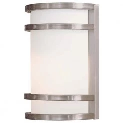 Serena D'italia shop 32 Bay View 1-Light Brushed Stainless Steel Outdoor Wall Lantern Sconce by the great outdoors by Minka Lavery