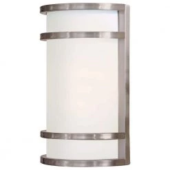 Bay View 2-Light Brushed Stainless Steel Outdoor Wall Lantern Sconce by the great outdoors by Minka Lavery