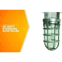 Industrial 1-Light Brushed Steel Outdoor Weather Tight Flushmount Light Fixture by Southwire -Serena D'italia shop brushed steel southwire outdoor flush mount lights l1706bs 1f 1000