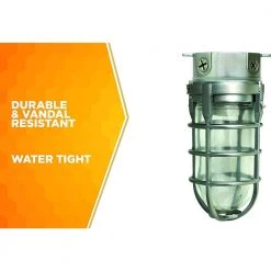 Industrial 1-Light Brushed Steel Outdoor Weather Tight Flushmount Light Fixture by Southwire -Serena D'italia shop brushed steel southwire outdoor flush mount lights l1706bs 44 1000