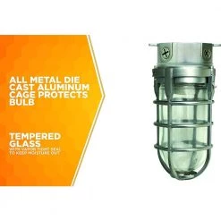 Industrial 1-Light Brushed Steel Outdoor Weather Tight Flushmount Light Fixture by Southwire -Serena D'italia shop brushed steel southwire outdoor flush mount lights l1706bs fa 1000