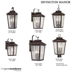 Irvington Manor 1-Light Chelsea Bronze Outdoor Wall Lantern Sconce by the great outdoors by Minka Lavery -Serena D'italia shop chelsea bronze the great outdoors by minka lavery outdoor sconces 72171 189 44 1000