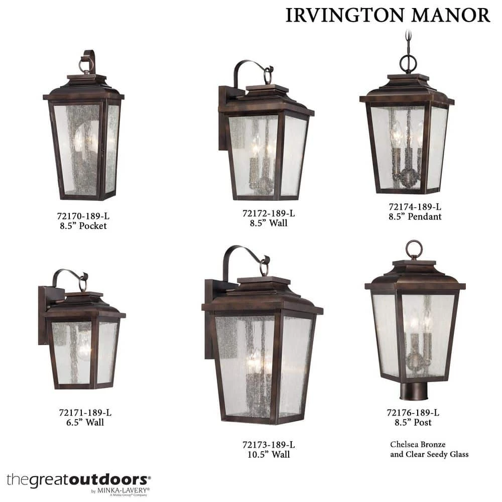 Irvington Manor 3-Light Chelsea Bronze Outdoor Wall Lantern Sconce by the great outdoors by Minka Lavery 9 Irvington Manor 3-Light Chelsea Bronze Outdoor Wall Lantern Sconce by the great outdoors by Minka Lavery - Image 7
