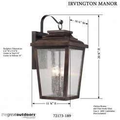 Irvington Manor 4-Light Chelsea Bronze Outdoor Wall Lantern Sconce by the great outdoors by Minka Lavery -Serena D'italia shop chelsea bronze the great outdoors by minka lavery outdoor sconces 72173 189 1f 1000