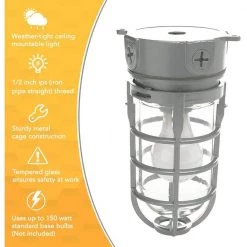 Industrial 1-Light Gray Outdoor Weather Tight Flushmount Light Fixture by Southwire -Serena D'italia shop gray southwire outdoor flush mount lights l1706 1f 1000