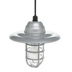 Farmers 1-Light Gray Outdoor Hanging Sconce with 10 in. Reflector and 6 ft. Cord by Southwire