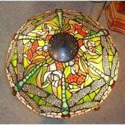 14 in. Height Tiffany Green Dragonfly Luminescent Table Lamp by Serena D'italia 7 14 in. Height Tiffany Green Dragonfly Luminescent Table Lamp by Serena D'italia -Serena D'italia shop green orange and bronze serena d italia table lamps t16011k 4f 1000