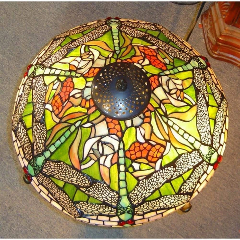 14 in. Height Tiffany Green Dragonfly Luminescent Table Lamp by Serena D'italia 5 14 in. Height Tiffany Green Dragonfly Luminescent Table Lamp by Serena D'italia - Image 3