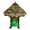 14 in. Height Tiffany Green Dragonfly Luminescent Table Lamp by Serena D'italia 2 14 in. Height Tiffany Green Dragonfly Luminescent Table Lamp by Serena D'italia -Serena D'italia shop green orange and bronze serena d italia table lamps t16011k 64 1000