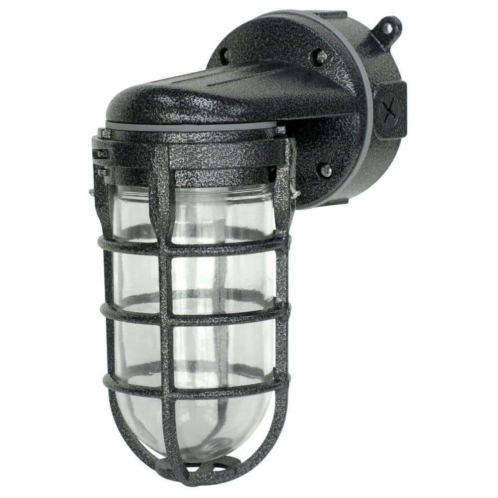 Industrial 1-Light Hammered Black Outdoor Weather Tight Flushmount Wall Light Fixture by Southwire 3 Industrial 1-Light Hammered Black Outdoor Weather Tight Flushmount Wall Light Fixture by Southwire