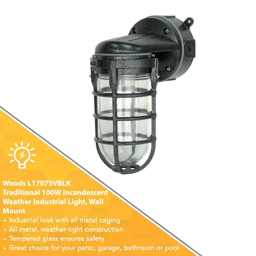 Industrial 1-Light Hammered Black Outdoor Weather Tight Flushmount Wall Light Fixture by Southwire 4 Industrial 1-Light Hammered Black Outdoor Weather Tight Flushmount Wall Light Fixture by Southwire - Image 2