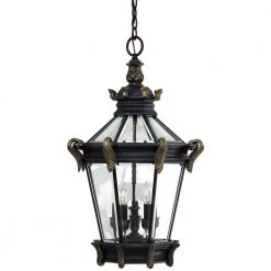 Stratford Hall 5-Light Heritage with Gold Highlights Hanging Fixture by the great outdoors by Minka Lavery