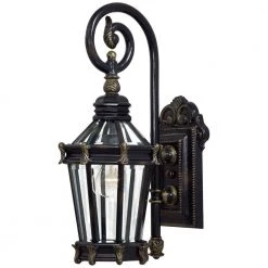 Stratford Hall 1-Light Heritage with Gold Highlights Outdoor Wall Lantern Sconce by the great outdoors by Minka Lavery