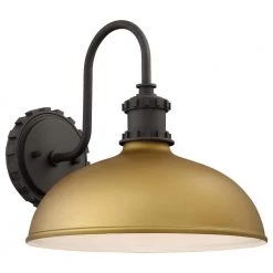 Escudilla Collection 1-Light Painted Honey Gold Outdoor Wall Lantern Sconce by the great outdoors by Minka Lavery