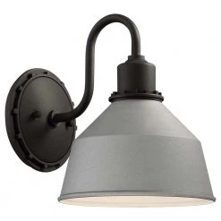 Mantiel Collection 1-Light Sand Silver Finish Outdoor Wall Lantern Sconce by the great outdoors by Minka Lavery